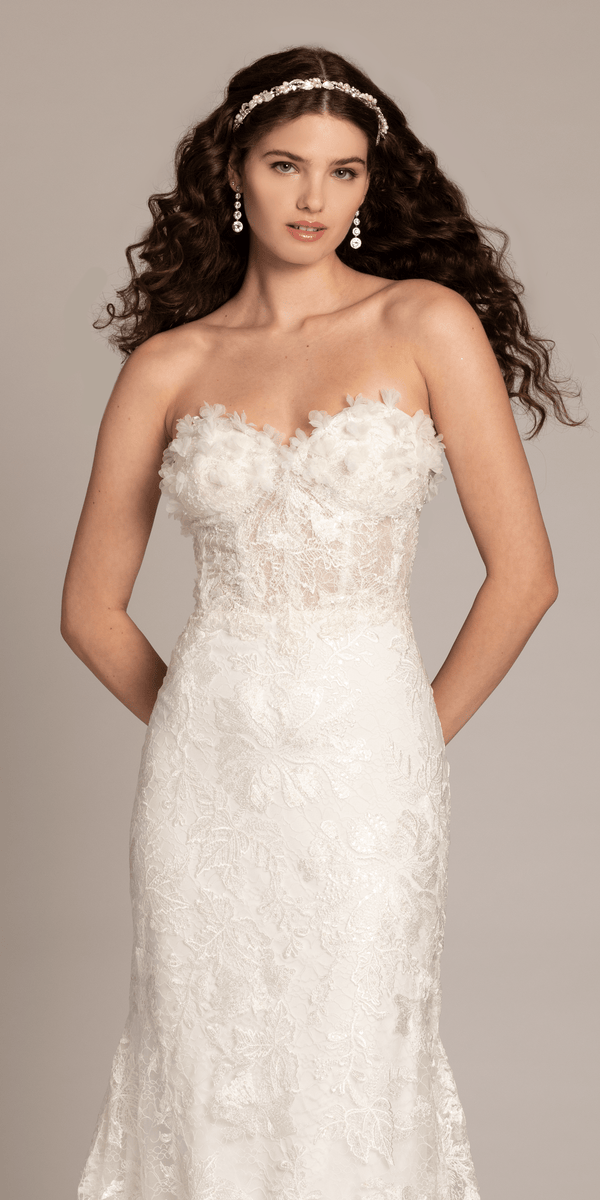 Sweetheart 3D Embellished Lace Corset Mermaid Dress Image 5