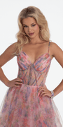 Floral Sweetheart Tiered Lace Up Back Corset Ballgown Image 2