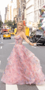 Floral Sweetheart Tiered Lace Up Back Corset Ballgown Image 1