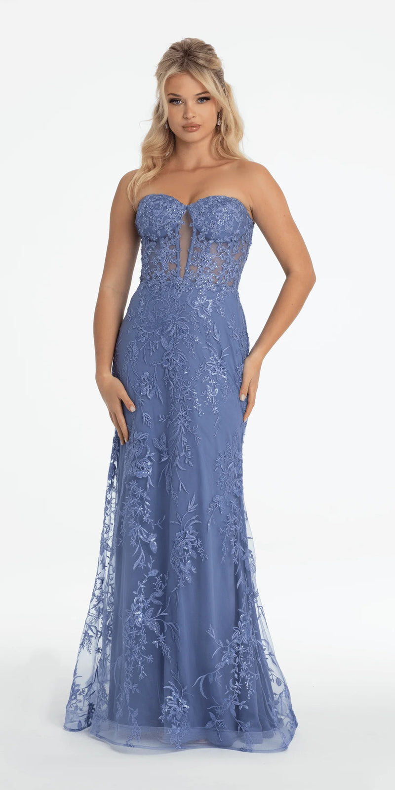 plunge mermaid dress Plunge Neck Empire Satin Mermaid Evening Dress