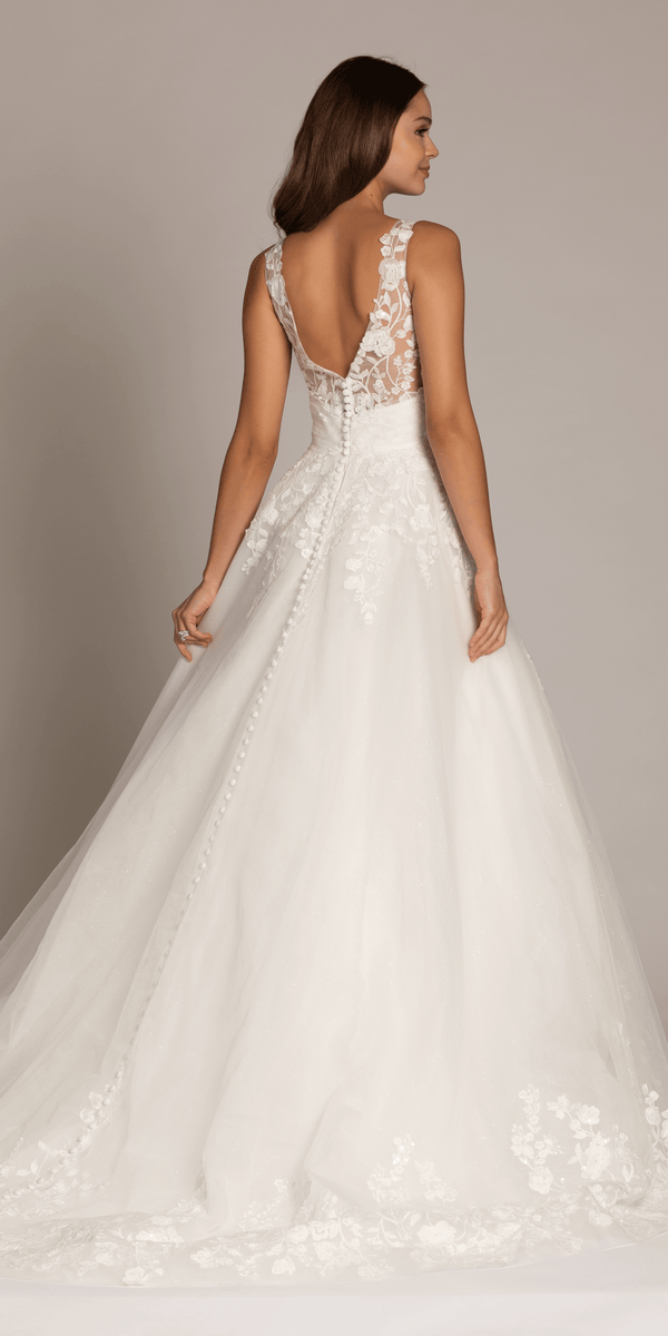 slim fit dress slacks Lydia Strapless A-Line Wedding Dress