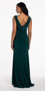 Jersey Drape Back Column Dress with Beaded Side Panels Image 4