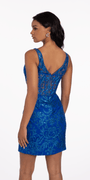 V Back Glitter Mesh Corset Bodycon Dress Image 5