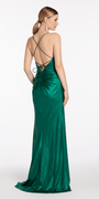 Strappy Back Foil Jersey Column Dress with Ruching Image 4