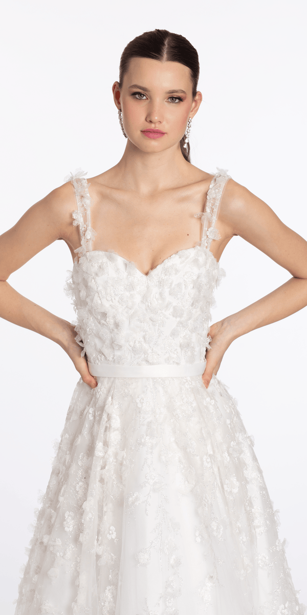 ivory/size/4/missy/Camille La Vie/Sweetheart Tulle Ballgown with 3D Glitter Bows /close alt