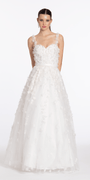 Camille La Vie Sweethreat Mesh 3D Glitter Ballgown with Bows missy / 0 / ivory