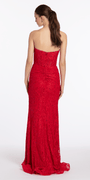 Lace Embellished Strapless Trumpet Dress with Peek-a-Boo Illusion Corset Image 3