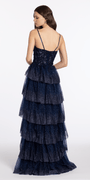 navy/size/4/missy/Camille La Vie/Embellished Strapless Plunge Corset Tulle Tiered Ballgown/back
