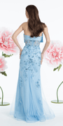 light-blue/size/4/missy/Camille La Vie/Mesh Embellished Bow Front Sheer Corset Column Dress/back