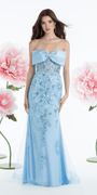 light-blue/size/4/missy/Camille La Vie/Mesh Embellished Bow Front Sheer Corset Column Dress /front alt