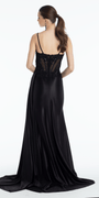 black/size/4/missy/Camille La Vie/Embellished Sweetheart Corset Column Dress with Side Drape/back