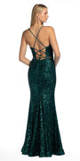 Lace Up Back Beaded Sheath Dress Image 2