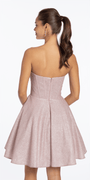 Camille La Vie Strapless Shimmer Cris Cross Corset Fit and Flare Dress