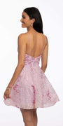 Embroidered Floral Sequin Mesh Fit and Flare Dress Image 4