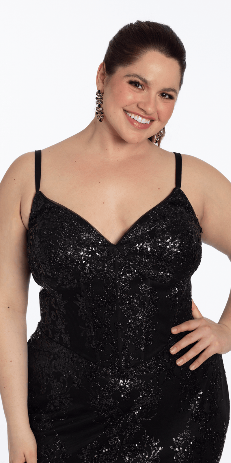 Sweetheart Glitter Corset V Back Mermaid Dress Image 7
