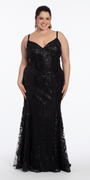 Sweetheart Glitter Corset V Back Mermaid Dress Image 9