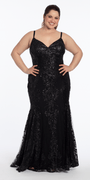 Sweetheart Glitter Corset V Back Mermaid Dress Image 6