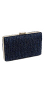 Glitter Pleated Texture Handbag with Rhinestone Top Closure Image 2