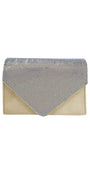 champagne/no size/ Camille La Vie/Satin Rhinestone Envelope Handbag /front 1