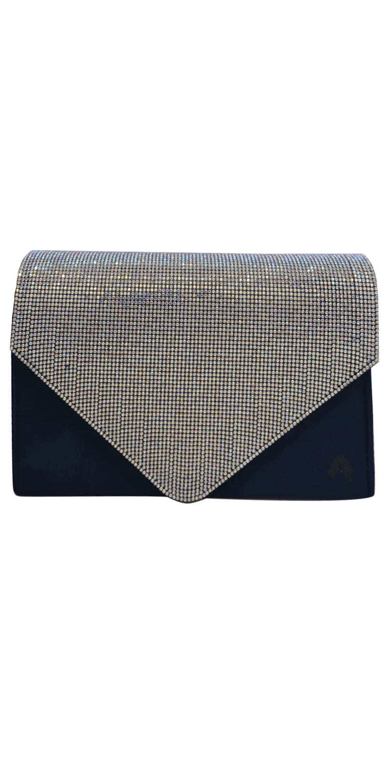 navy/no size/ Camille La Vie/Satin Rhinestone Envelope Handbag /front 1