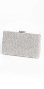 Glitter Pleated Texture Handbag with Rhinestone Top Closure Image 1