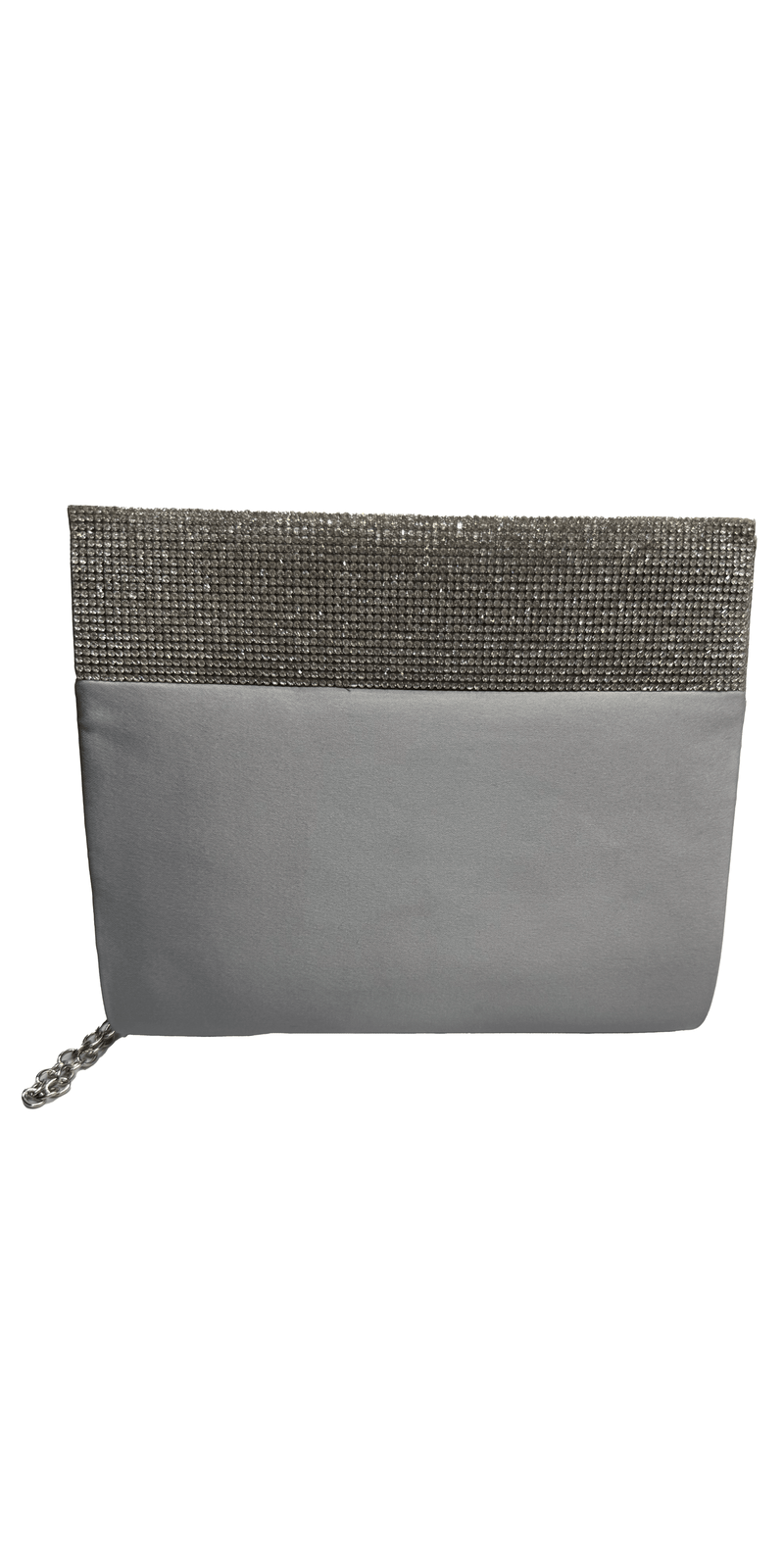 Satin Iridescent Rhinestone Border Top Handbag Image 1