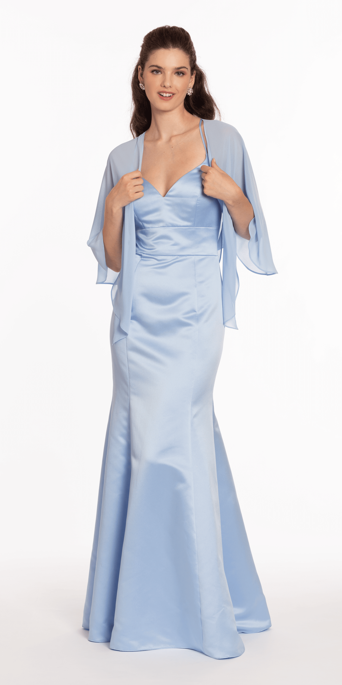 Camille La Vie /Chiffon Convertible Cape/ Size / S M/ light blue/ Alt 2