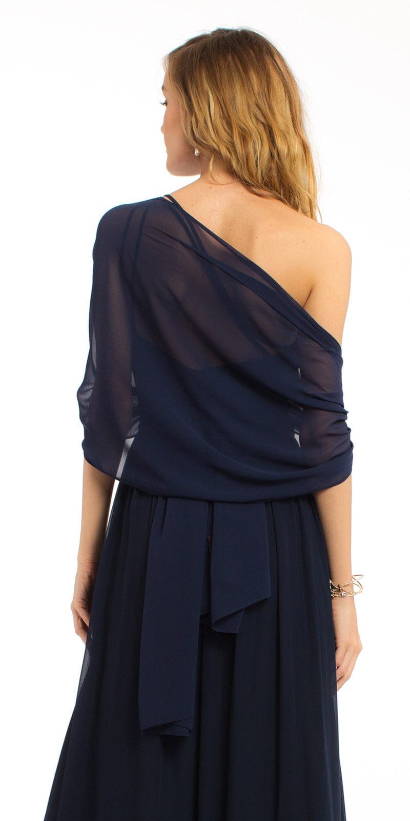 Camille La Vie /Chiffon Shawl/missy /size /os /navy/back