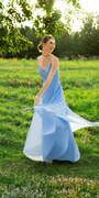 Pleated Chiffon Lace Up Back Dress Image 2