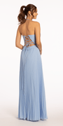 Pleated Chiffon Lace Up Back Dress Image 2