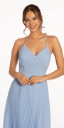 Pleated Chiffon Lace Up Back Dress Image 3