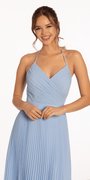 Pleated Chiffon Lace Up Back Dress Image 3