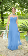 Pleated Chiffon Lace Up Back Dress Image 1