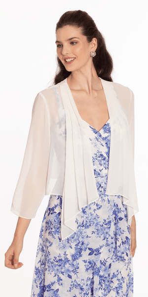 Chiffon Drape Front Jacket with Sleeves Image 6