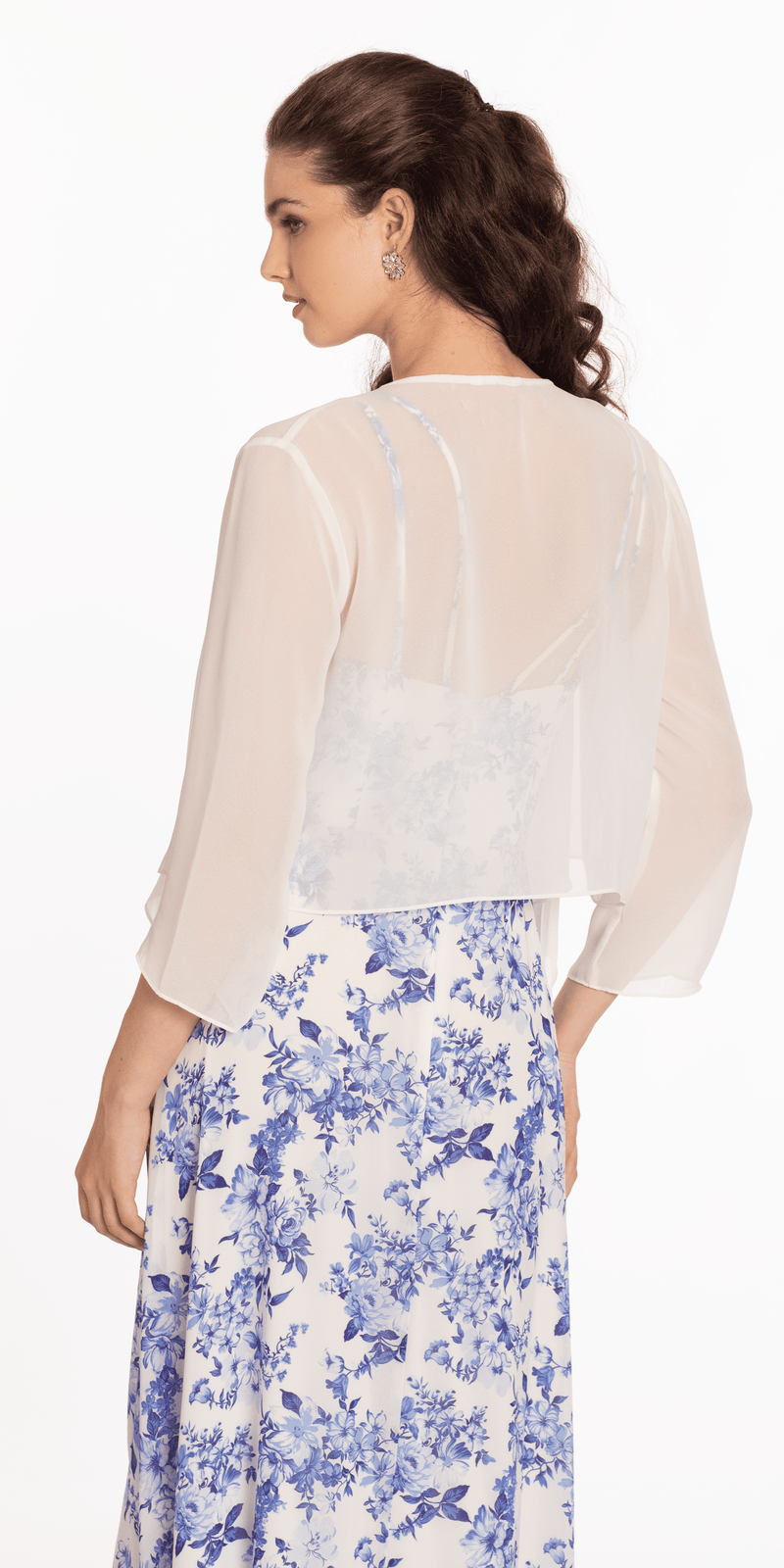 Chiffon Drape Front Jacket with Sleeves Image 5