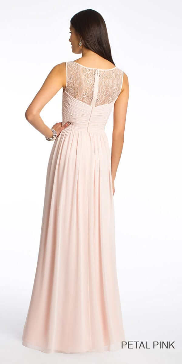 light-pink/size/2/missy/Camille La Vie/Lace Illusion Neckline Dress - Missy/back