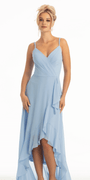 Tiered Chiffon Double Strap High Low Dress Image 5