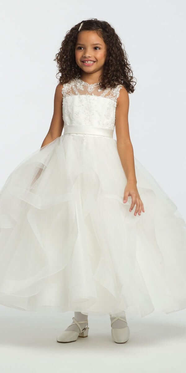 ivory/size/4/Camille La Vie/Lace Illusion Horse Hair Tulle Dress/front 2