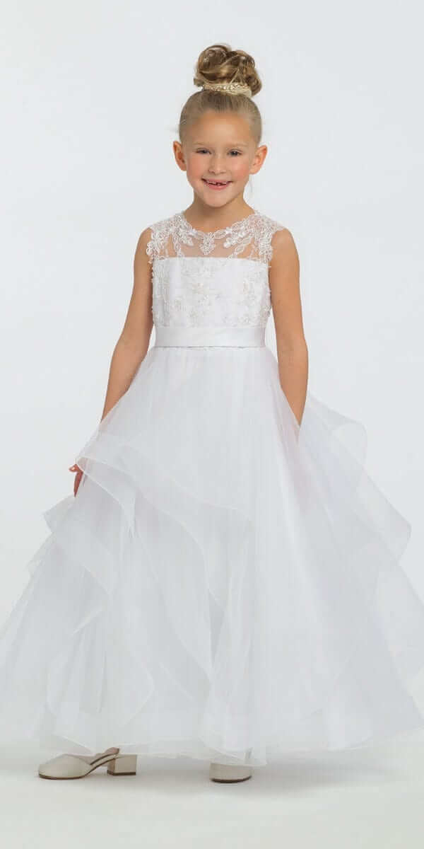 Lace Illusion Horse Hair Tulle Dress Image 2