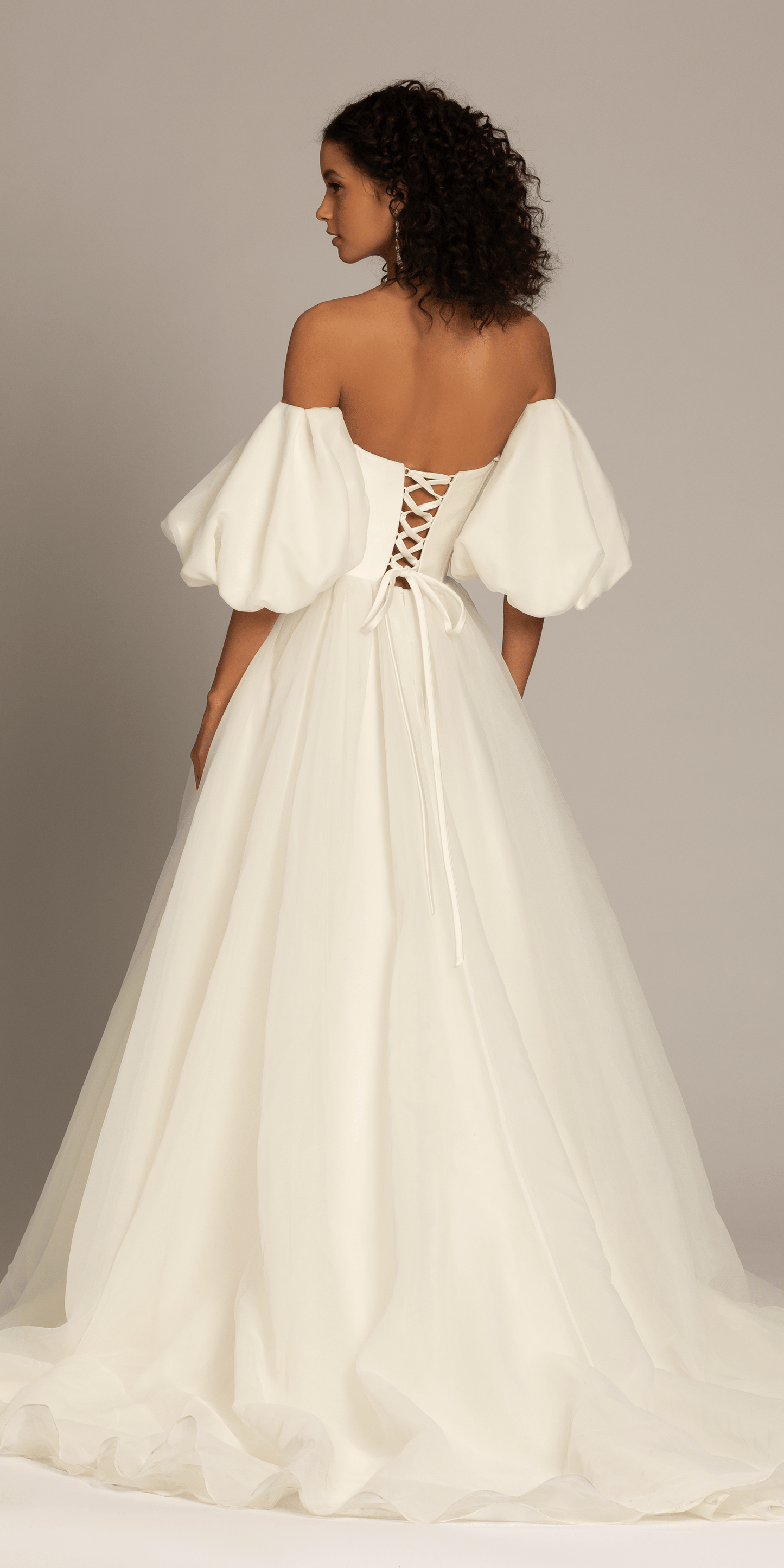 Camille La Vie Organza Lace Up Back Ballgown with Detachable Sleeves