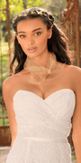 Strapless Sweetheart Lace Trumpet Dress with Cris Cross Bodice Image 3