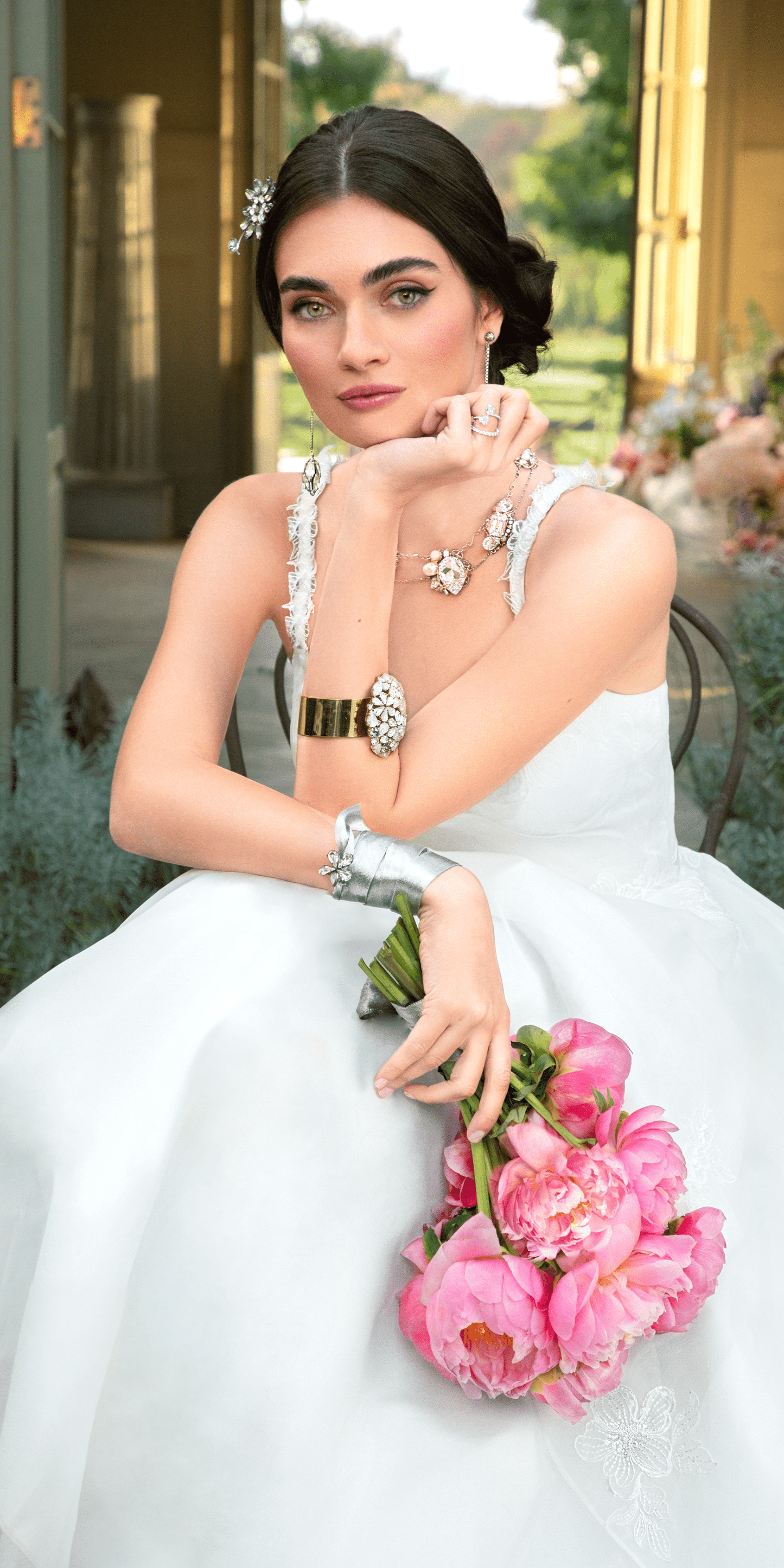 Camille La Vie Sweetheart Organza Wrap Ballgown with 3D Shoulder Straps