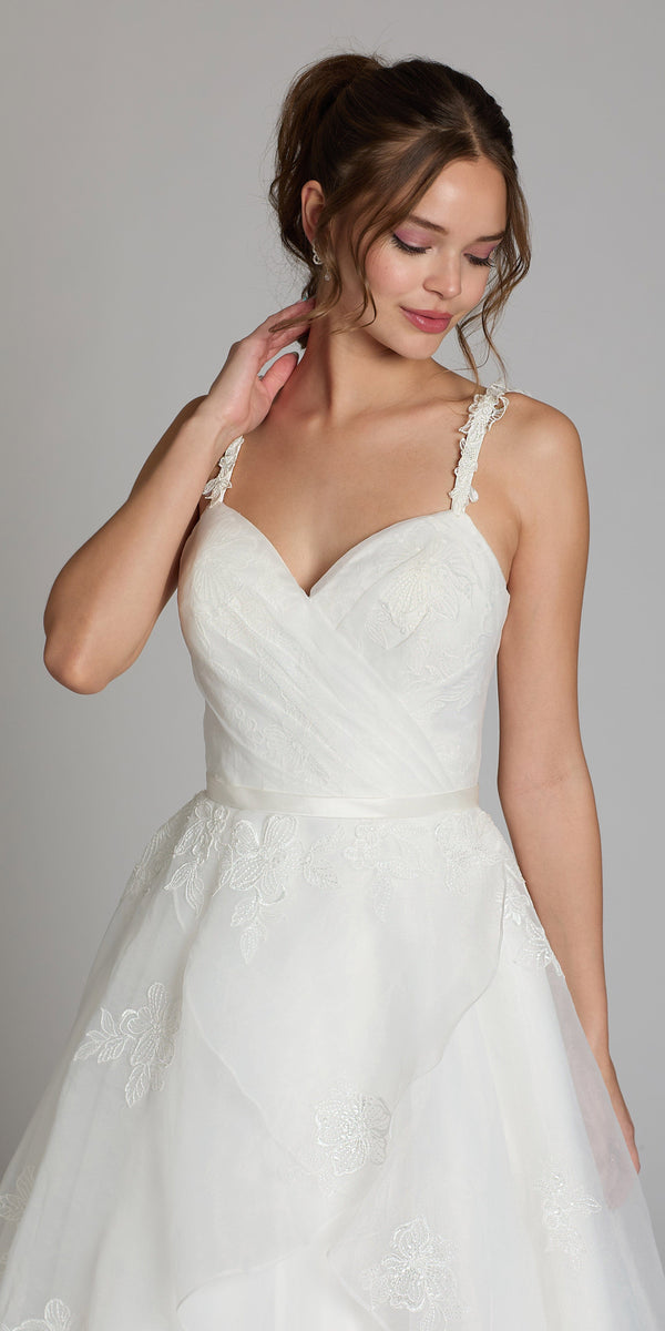 Sweetheart Organza Wrap Ballgown with 3D Shoulder Straps Image 5