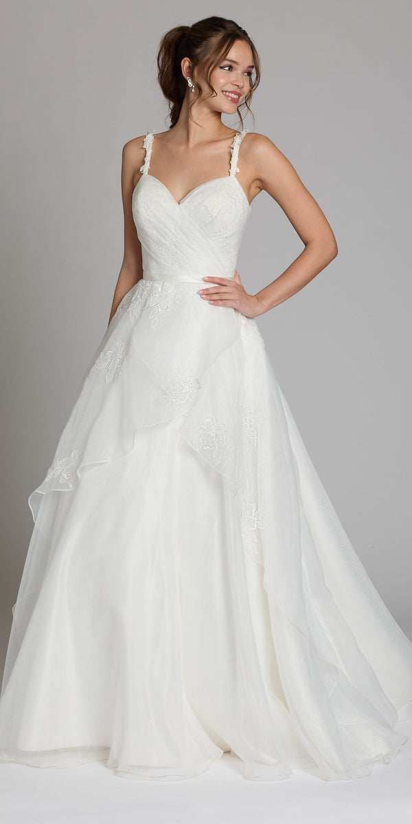 Sweetheart Organza Wrap Ballgown with 3D Shoulder Straps Image 3