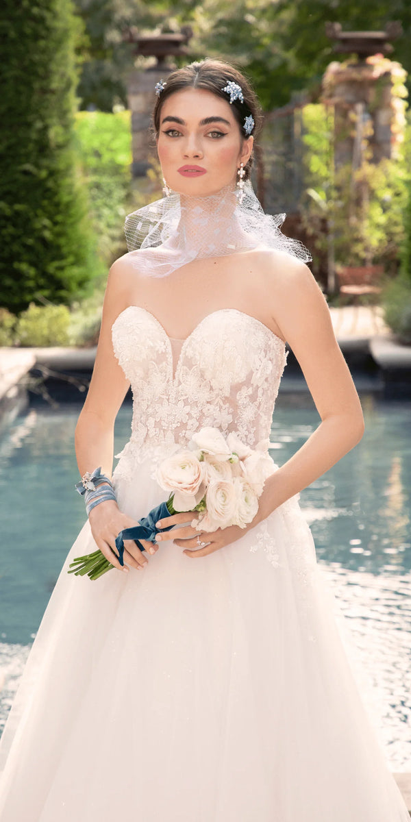 Tulle A Line Dress with 3D Embellished Appliques - Camille La Vie