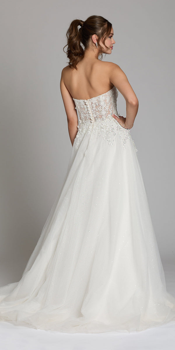 Tulle A Line Dress with 3D Embellished Appliques Image 6