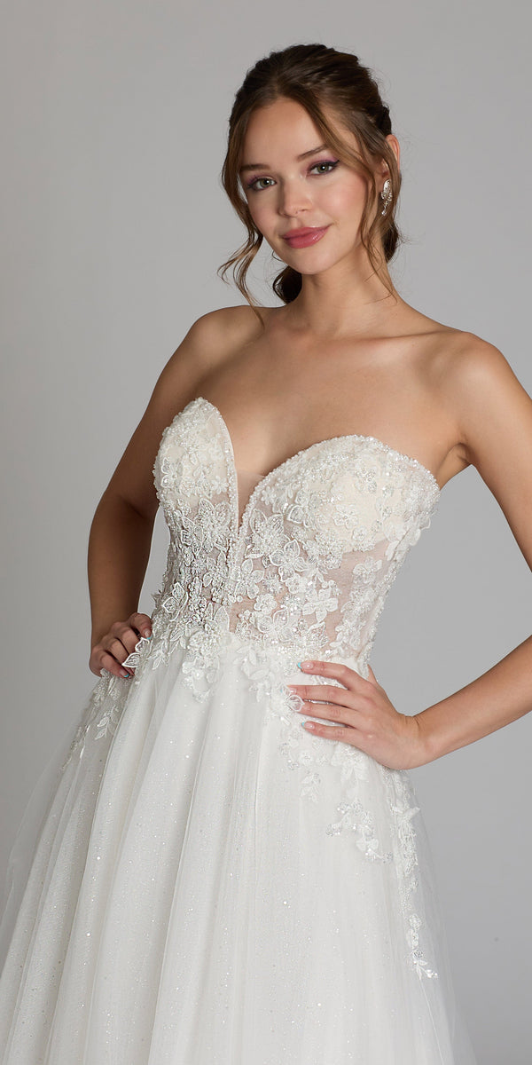 Tulle A Line Dress with 3D Embellished Appliques Image 5