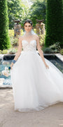 Tulle A Line Dress with 3D Embellished Appliques - Camille La Vie