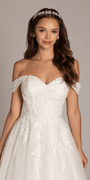 Sweetheart Tulle Floral Lace Off the Shoulder Ballgown Image 2