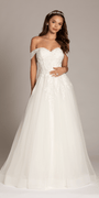 Sweetheart Tulle Floral Lace Off the Shoulder Ballgown Image 4